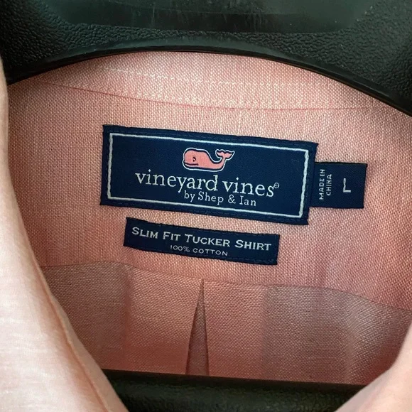 Vineyard Vines Men’s Large Slim Fit Pink Dress Shirt - Picture 2 of 5